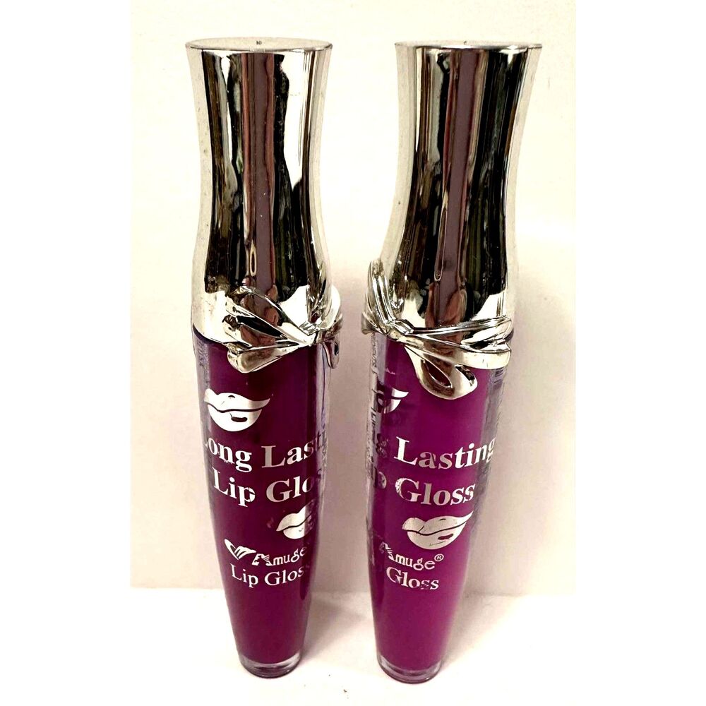 2x Amuse Long Lasting Lip Gloss Lipstick Purple/Pink New Sealed